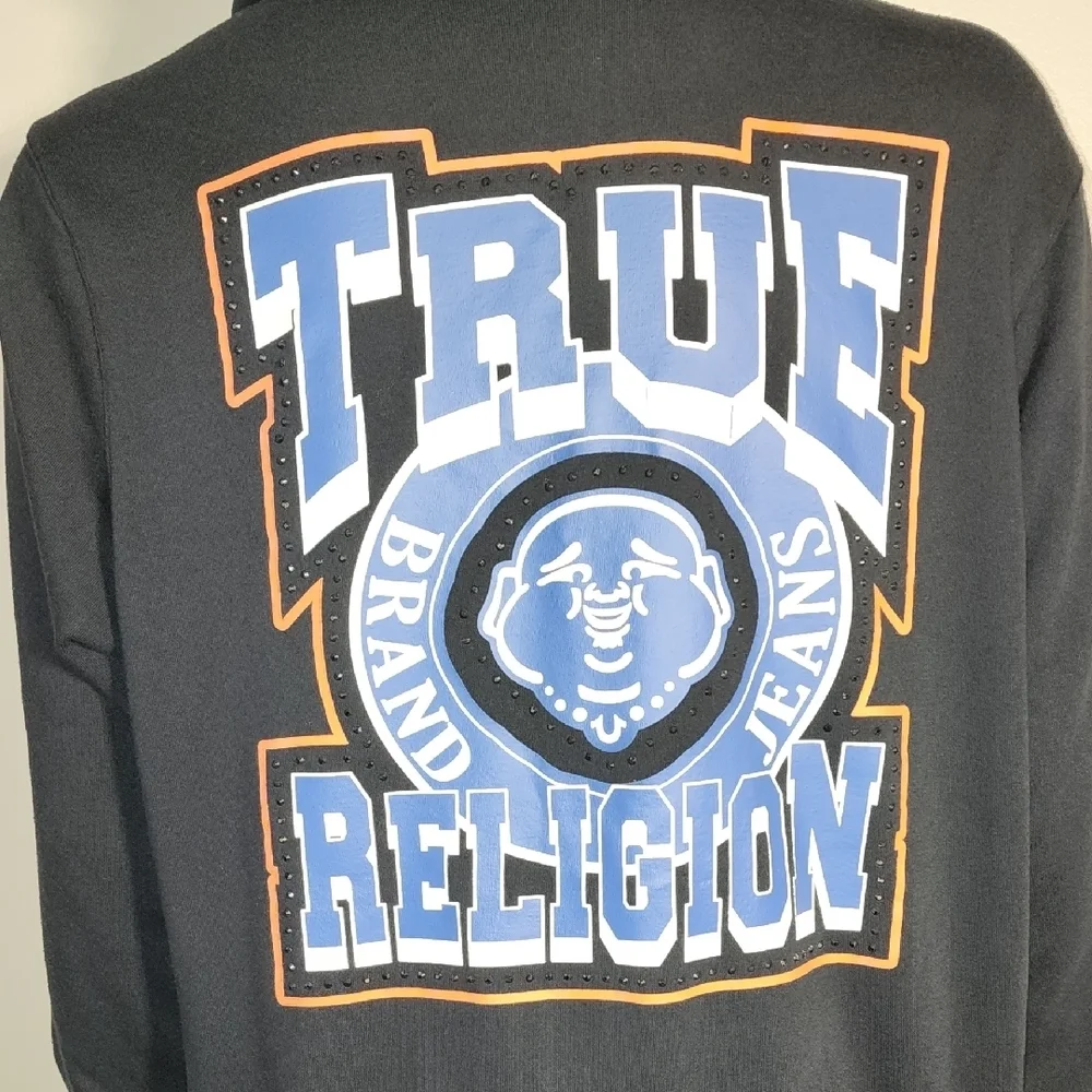 True Religion Black Zip-Up Hoodie